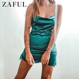 NWT ZAFUL Satin A Line Cami Mini Slip Dress